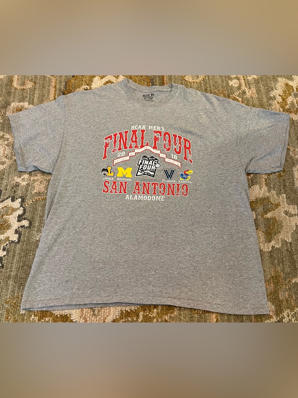 Kansas Jayhawks 2018 Final Four Shirt Men’s Size XXL Color Grey